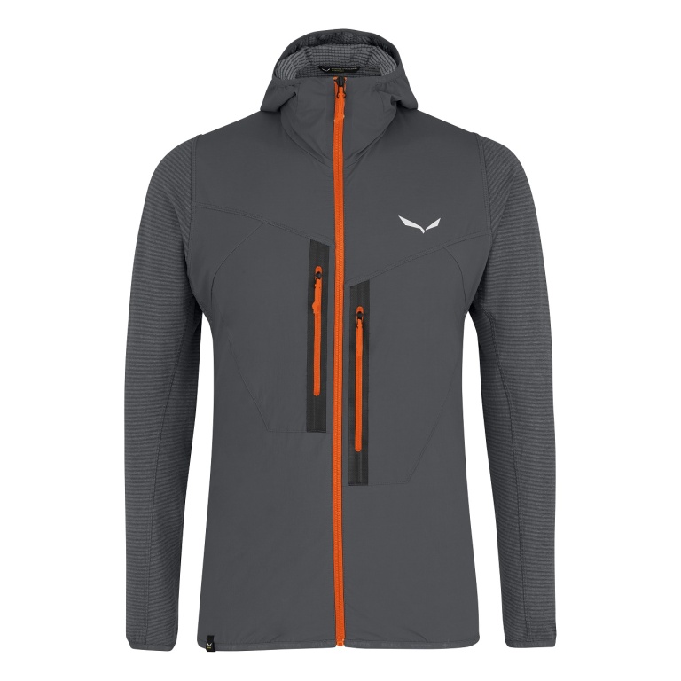 Salewa Fleece Jacket Rolle - windproof, lightweight, body mapping insulation zones - onyx grey Men